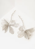 Silver Tone Flower Earrings