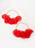 Chiffon Petal Hoop Earrings