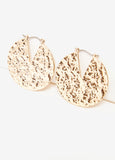 Hammered Gold Tone Hoop Earrings