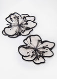 Embroidered Flower Earrings