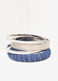 Denim And Crystal Bangle Set