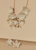 Flower And Faux Pearl Necklace