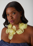 Layered Chiffon Flower Necklace