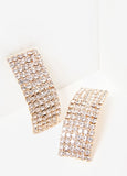 Gold Tone Pave Crystal Earrings