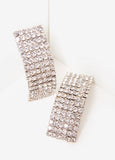 Silver Tone Pave Crystal Earrings