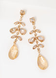 Crystal Leaf Drop Earrings