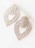 Pave Crystal Clip On Earrings