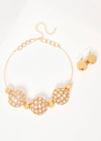 Gold Tone Sphere Collar Set