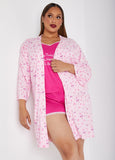 Plus Size Designer Cozy Couture Princess PJ Robe Set Loungewear