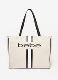 Trendy Designer Bebe Paisley canvas tote bag logo tote