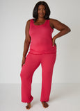 Plus Size Trendy Designer Love To Sleep Ribbed Two Piece Pajama Set