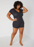 Plus Size Sexy Hearts Sleep Romper Plus Size One Piece