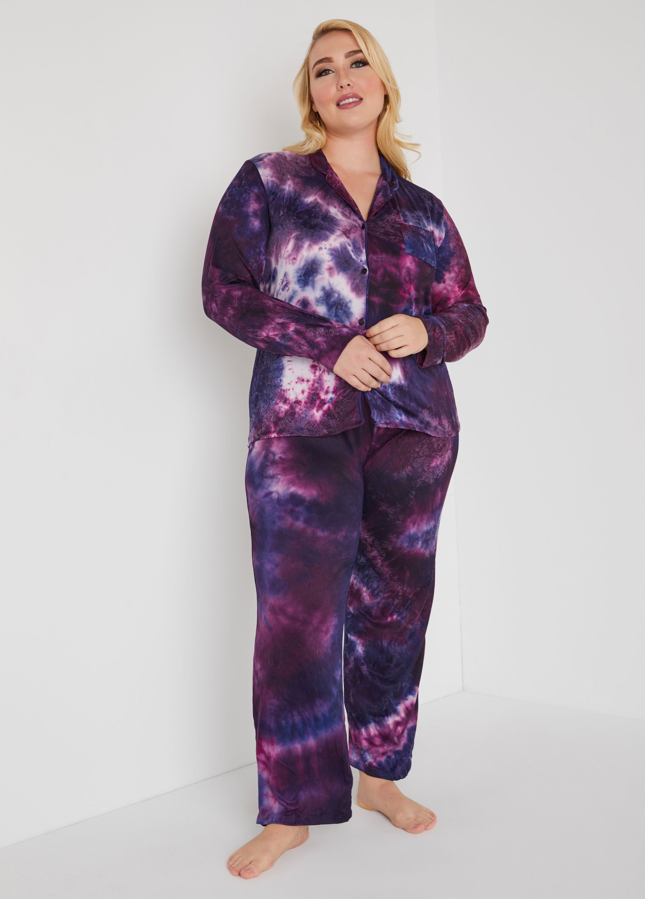 Plus Size Designer Emme Jordan Tie Dyed Plus Size Loungewear