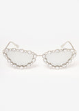 Trendy Accessories Crystal Cat Eye Tinted Sunglasses