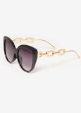 Chain Trimmed Cat Eye Sunglasses