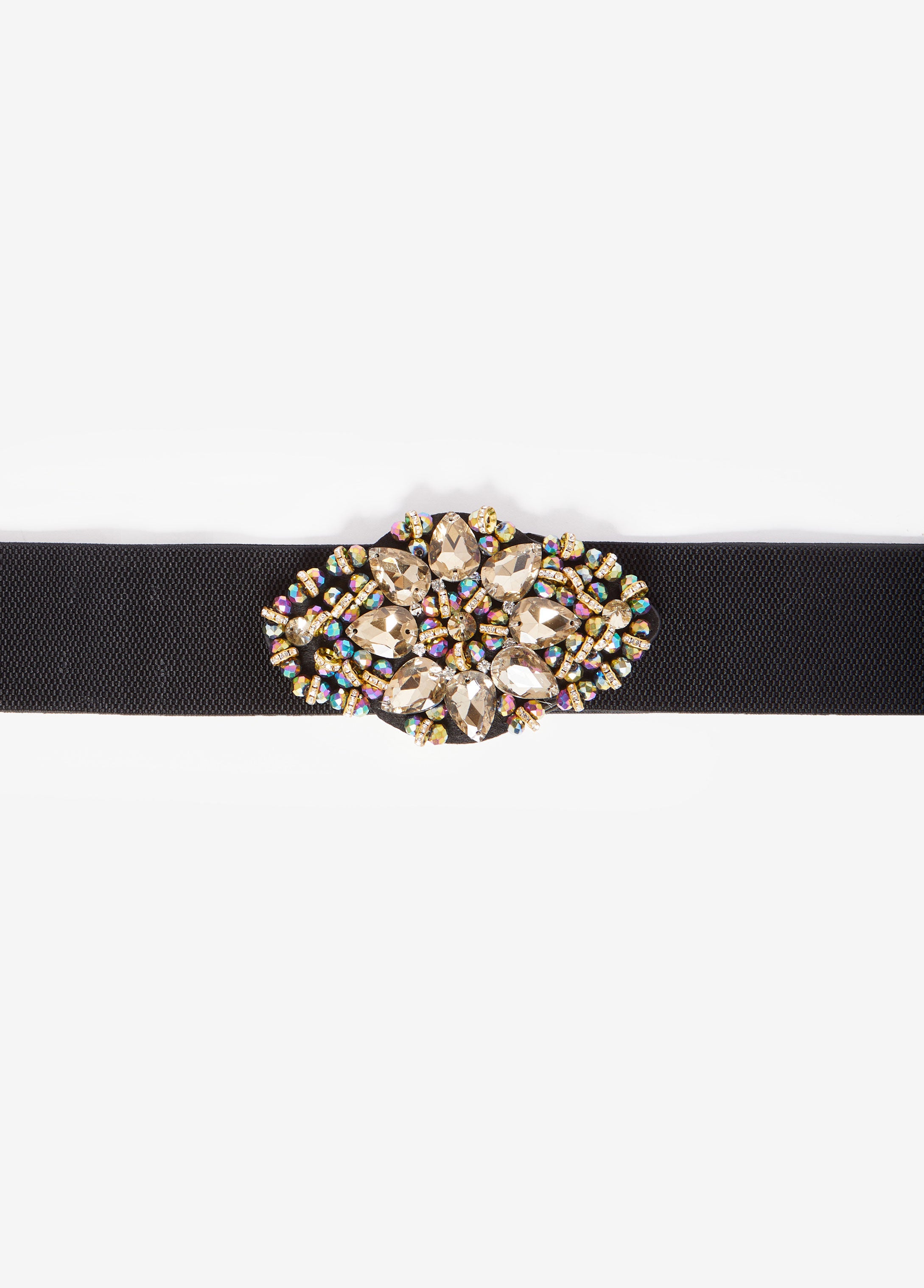 Plus Size Trendy Crystal Rhinestone Oversized Stretch Belt