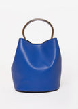 Top Handle Faux Leather Bucket Bag