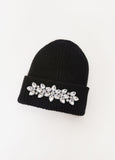 Ribbed Crystal Applique Beanie