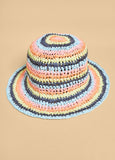 Trendy Striped Straw Bucket Hat Raffia Bucket Hat Fashion Hat