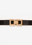 Paneled Square Buckle Stretch Belt