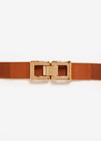 Square Buckle Paneled Stretch Belt