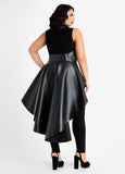 Faux Leather Asymmetric Skirt Belt