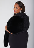 Satin Lined Faux Fur Shawl