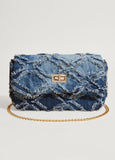 Frayed Denim Shoulder Bag