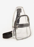 Iridescent Trimmed Clear Crossbody