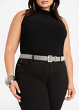 Rhinestone Buckle Belt