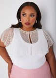 Plus Size Mesh Capelet Plus Size Bolero Plus Size Eveningwear