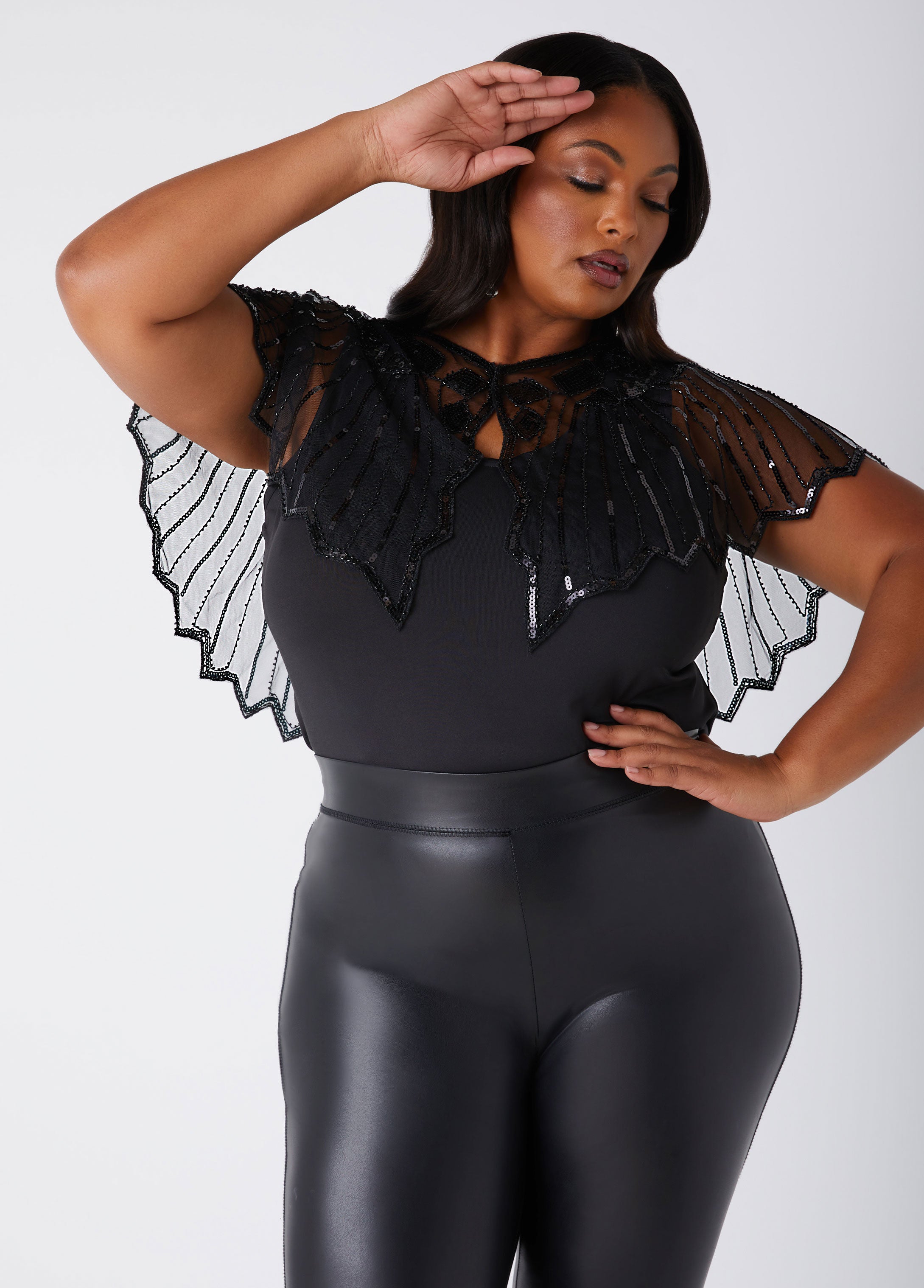 Plus Size Mesh Capelet Plus Size Bolero Plus Size Eveningwear