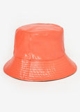 Fashion Statement Trendy Faux Leather Bucket Hat Womens Hat