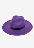 Faux Suede Trim Felt Fedora