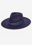 Denim Trimmed Felt Fedora