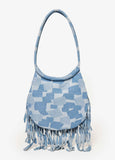 Fringed Patchwork Denim Bag