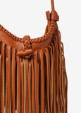 Fringe Trimmed Faux Leather Bag