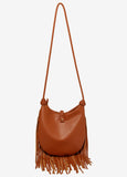 Fringe Trimmed Faux Leather Bag