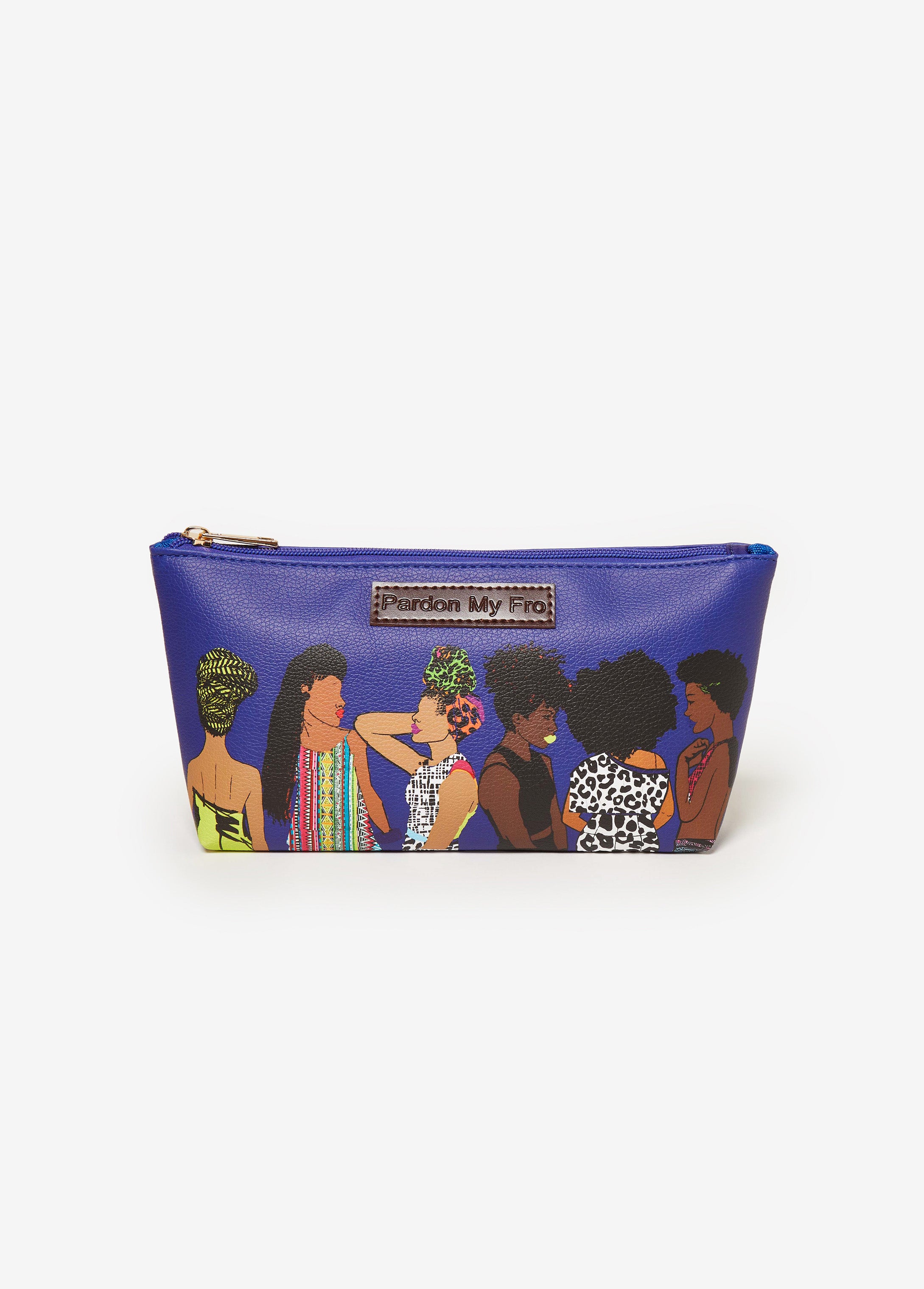 Designer Trendy Pardon My Fro™ Squad Cosmetic Bag Make Up Bag