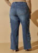 High Waist Cargo Jeans, Blue image number 1