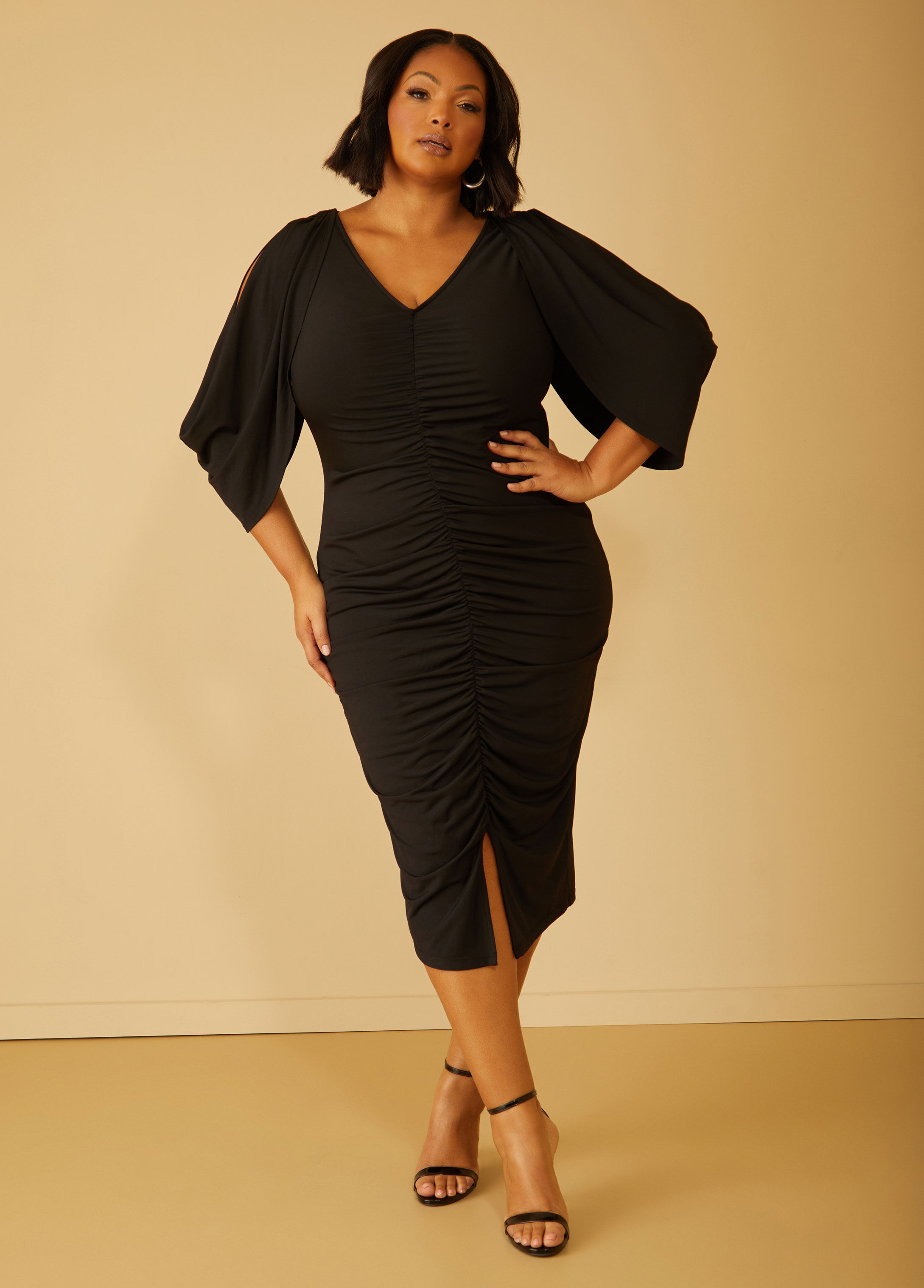 Jcpenney plus size black on sale dresses