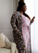 Plus Size Cozy Lounge Camo Open Front Duster Cardigan Top Pant Set image number 0