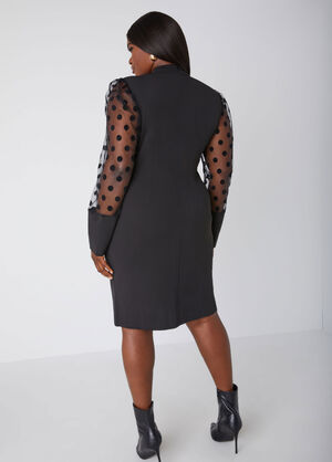 Embellished Paneled Bodycon Dress, Black image number 1