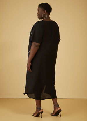 Sketch Linen Blend Midaxi Dress, Black image number 1