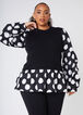 Polka Dot Paneled Sweater, Black image number 0