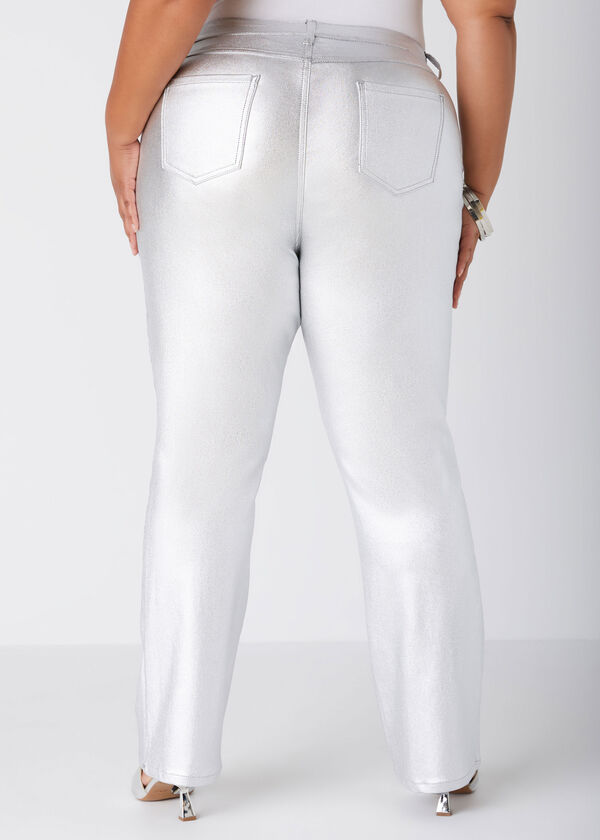 Coated Bootcut Jeans, Silver image number 1