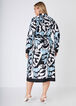 Abstract Print Knitted Shirtdress, Black Combo image number 1