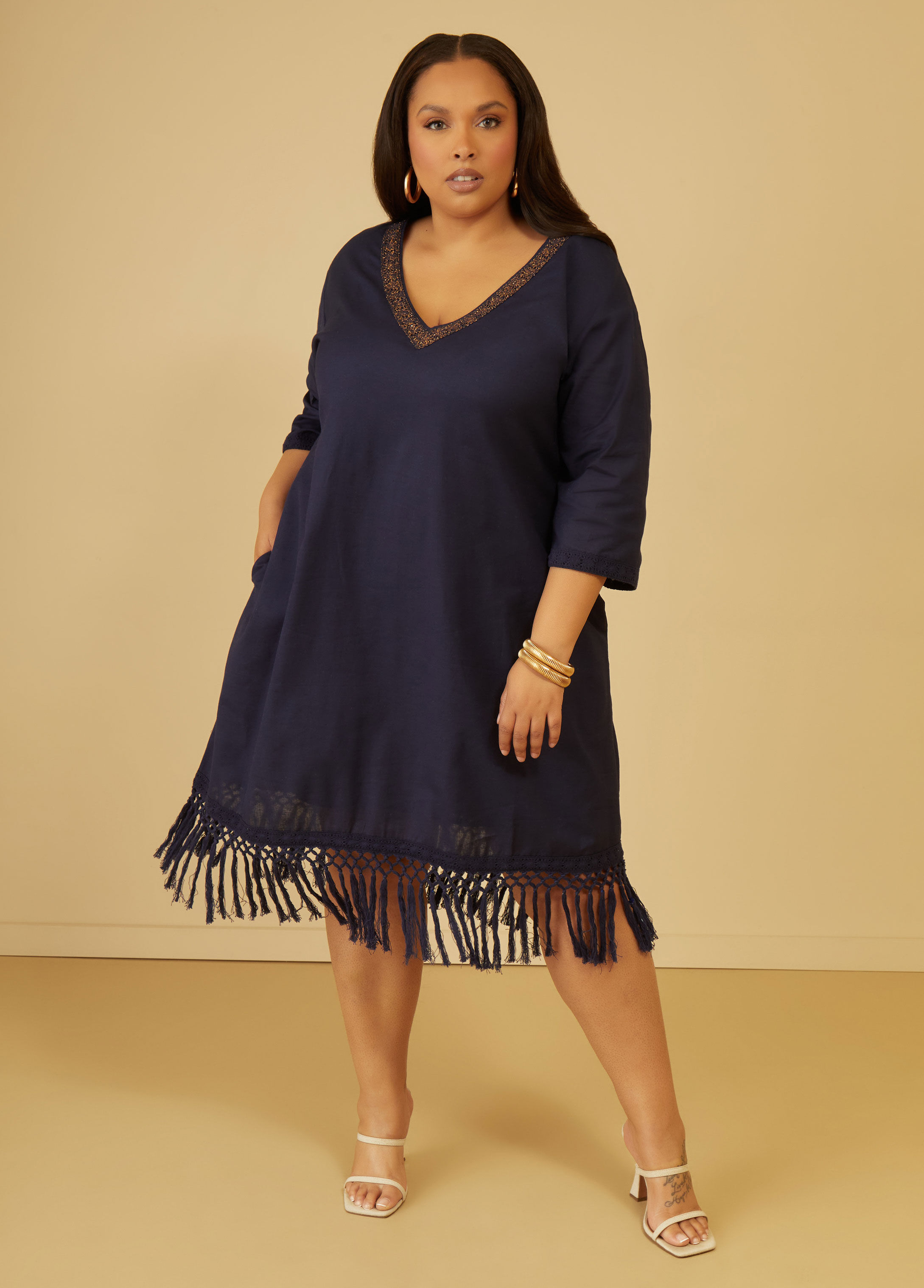 Plus Size linen dress plus size cotton dress fashion casual dresses