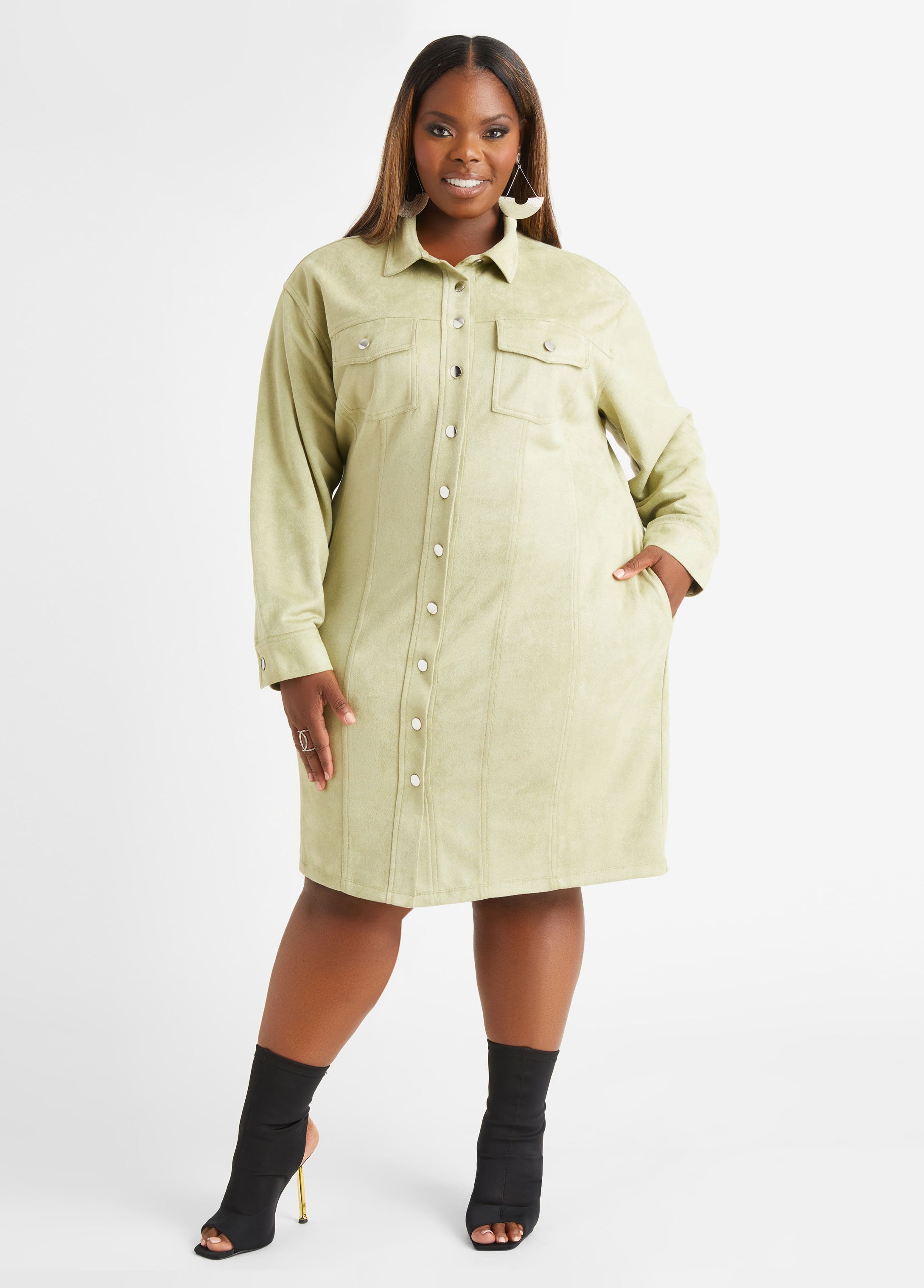 plus size suede shirt