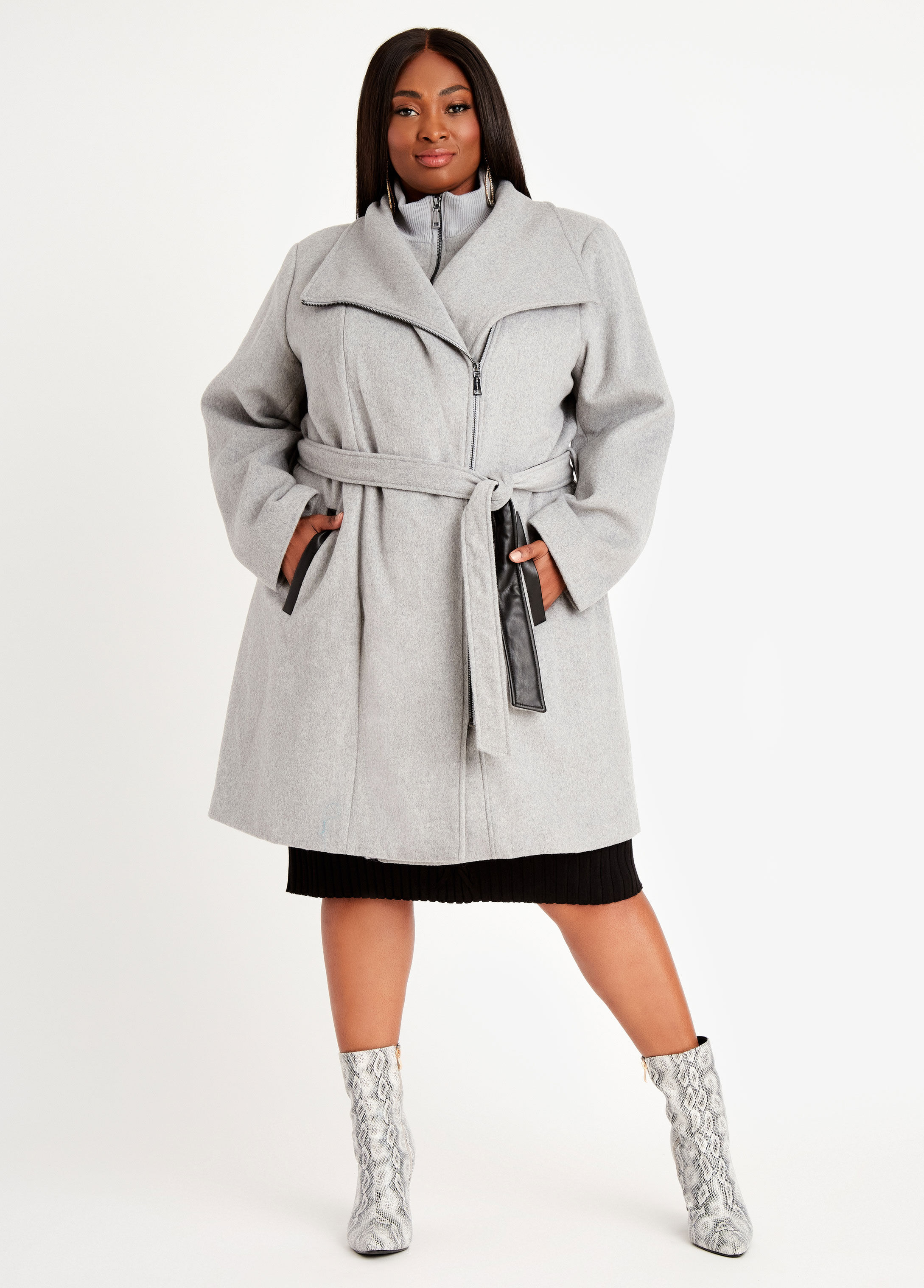 vince camuto grey wool coat